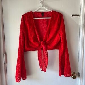 WILD FABLE LARGE RED TIE FRONT TOP
